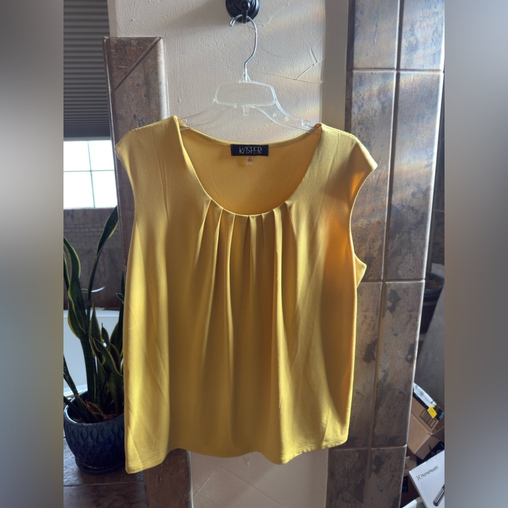 Kasper Yellow sleeveless Top XL